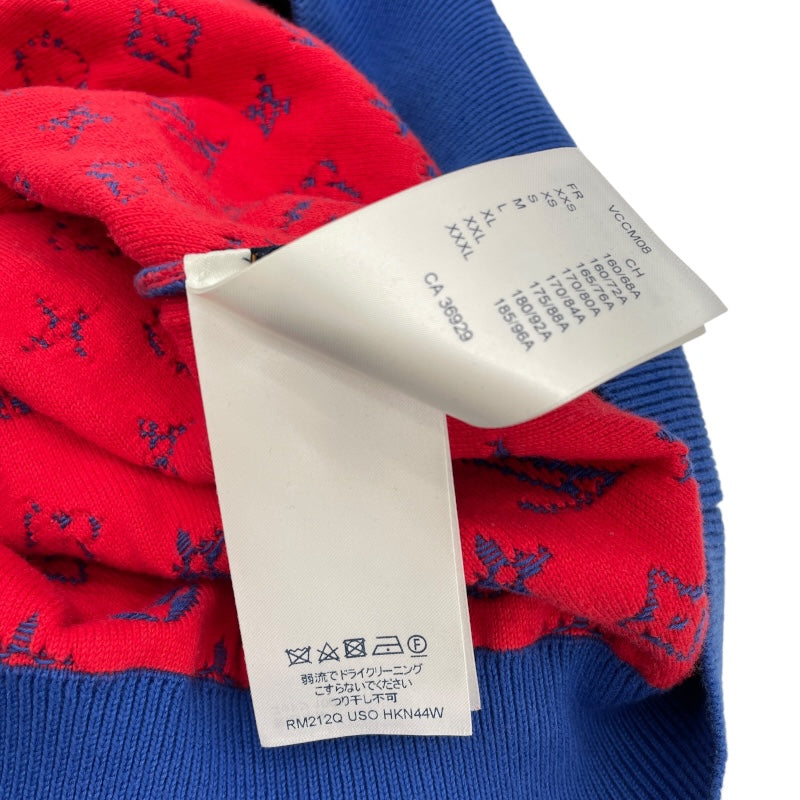 ルイ・ヴィトン LOUIS VUITTON モノグラムグラディエントニットセーター HKN44W ブルー コットン メンズ セーター