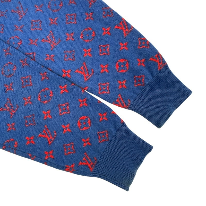 ルイ・ヴィトン LOUIS VUITTON モノグラムグラディエントニットセーター HKN44W ブルー コットン メンズ セーター