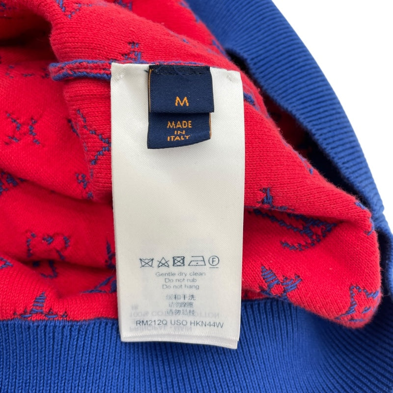 ルイ・ヴィトン LOUIS VUITTON モノグラムグラディエントニットセーター HKN44W ブルー コットン メンズ セーター