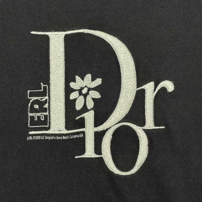 クリスチャン・ディオール Christian Dior DIOR × ERL ダメージ加工ロゴTシャツ 313J647A0817 ブラック コットン メンズ 半袖Ｔシャツ