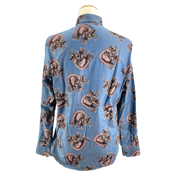 ルイ・ヴィトン LOUIS VUITTON チャップマンブラザーズ エレファントシャツ HBS05W ブルー コットン メンズ 長袖Ｔシャツ