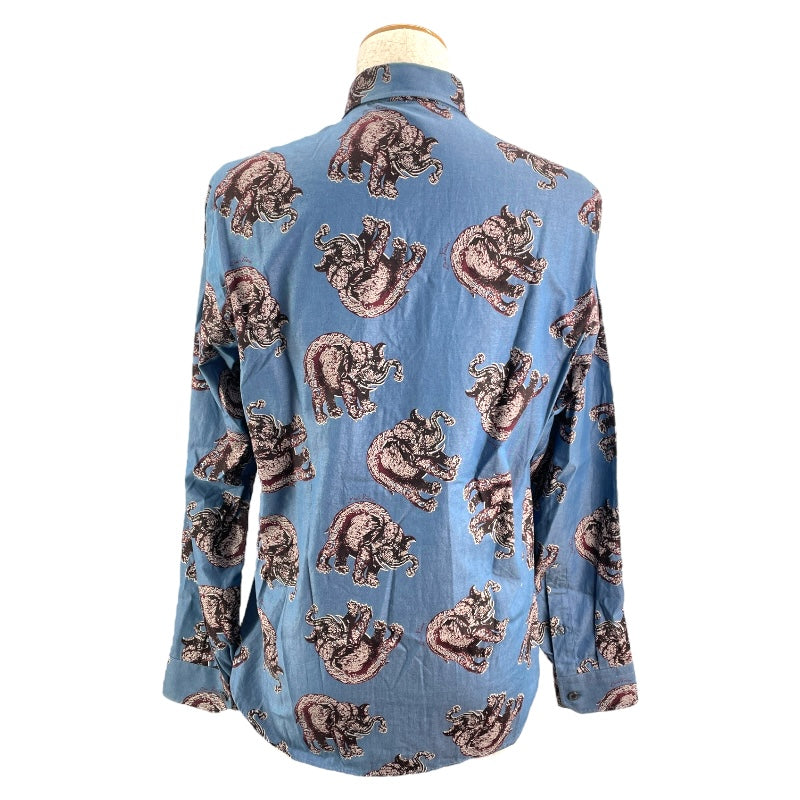 ルイ・ヴィトン LOUIS VUITTON チャップマンブラザーズ エレファントシャツ HBS05W ブルー コットン メンズ 長袖Ｔシャツ