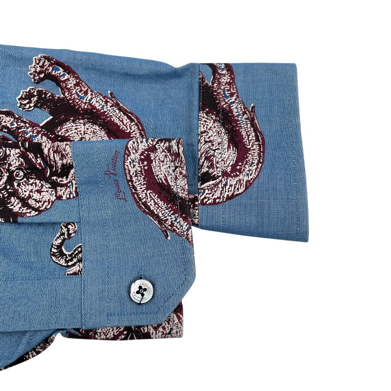 ルイ・ヴィトン LOUIS VUITTON チャップマンブラザーズ エレファントシャツ HBS05W ブルー コットン メンズ 長袖Ｔシャツ