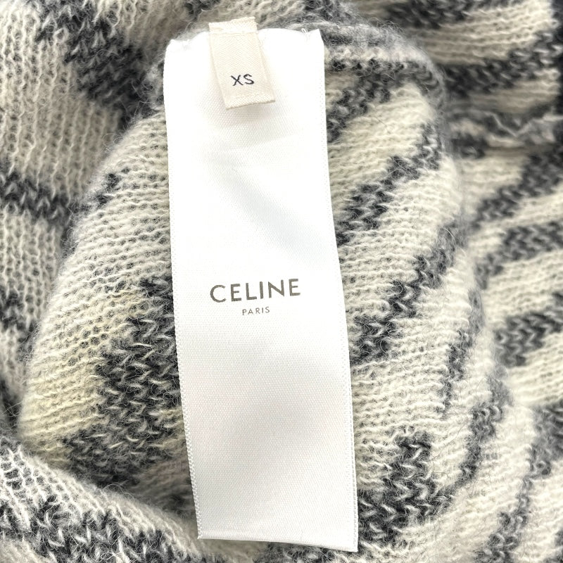 セリーヌ CELINE ゼブラニットセーター 2A414002E ブラック ウール レディース セーター