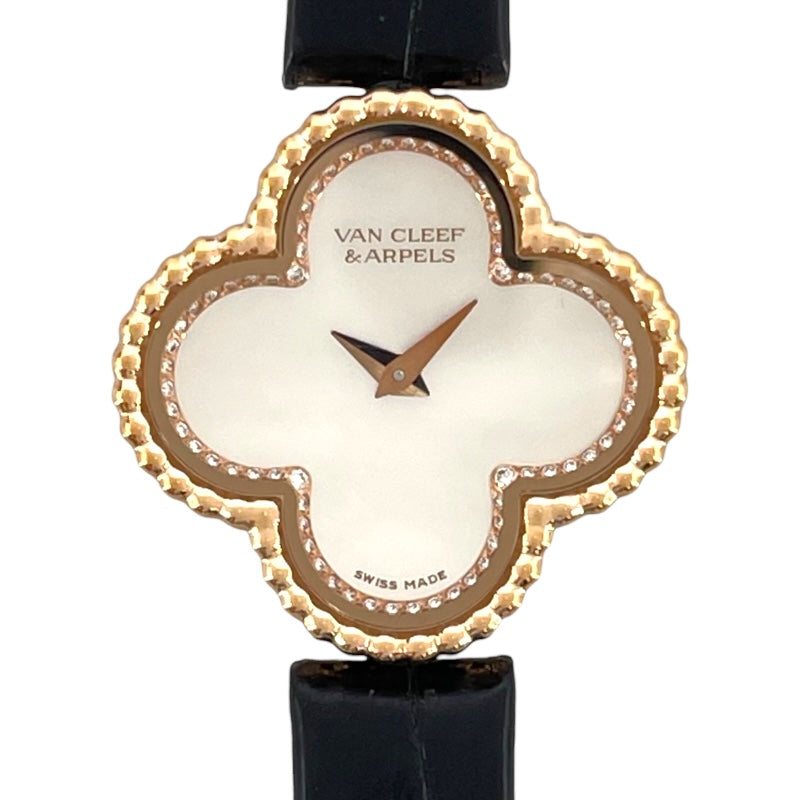 ヴァンクリーフ＆アーペル Van Cleef & Arpels スウィートアルハンブラ ホワイトシェル 2386240 ホワイトシェル K18PG クオーツ レディース 腕時計
