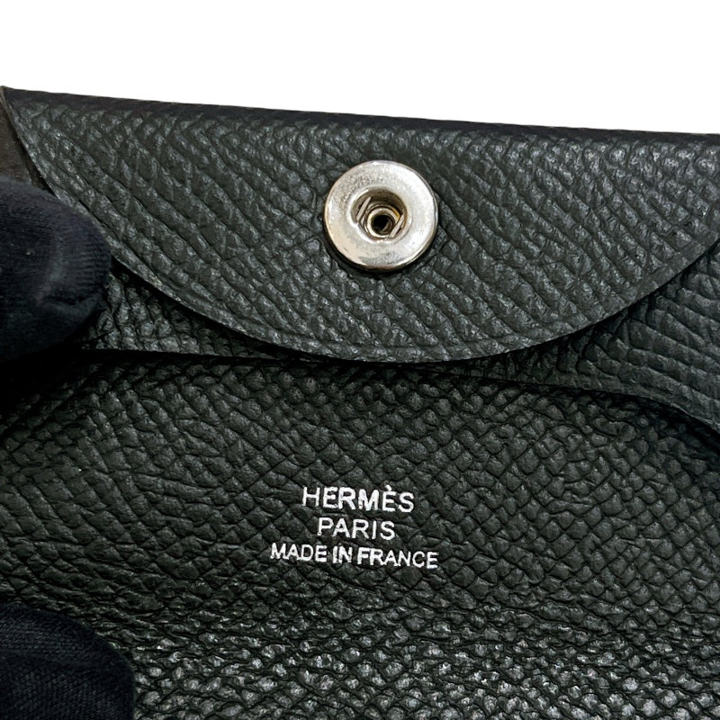 エルメス HERMES バスティア Z刻 ブラック エバーカラー ユニセックス コインケース