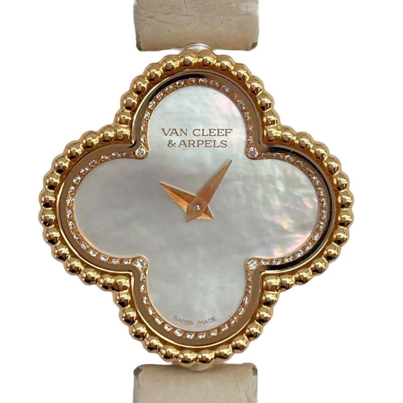 ヴァンクリーフ＆アーペル Van Cleef & Arpels スウィート アルハンブラ ホワイトシェル VCARO8WS00 ホワイト K18PG レディース 腕時計