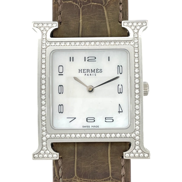 エルメス HERMES Hウォッチ ホワイトシェル HH1.531 ホワイト SS クオーツ レディース 腕時計