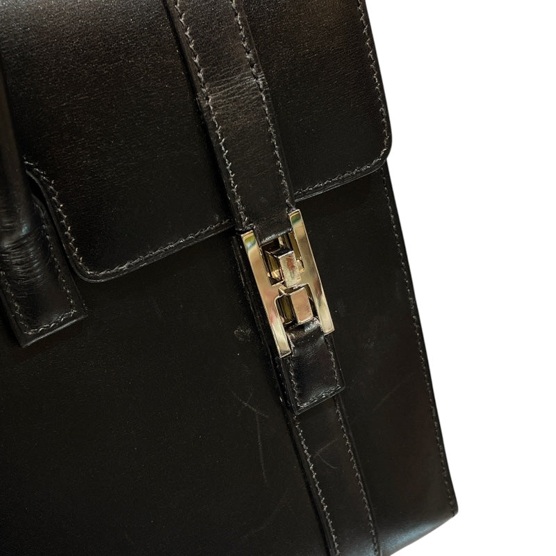 エルメス HERMES ドラッグ32 ブラック シルバー金具 ボックスカーフ ユニセックス ハンドバッグ