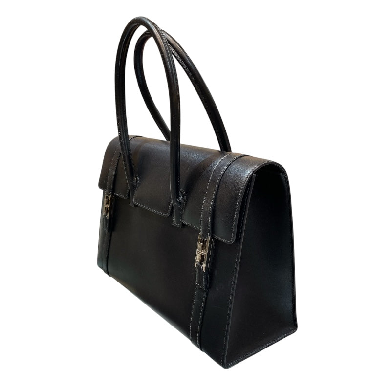 エルメス HERMES ドラッグ32 ブラック シルバー金具 ボックスカーフ ユニセックス ハンドバッグ