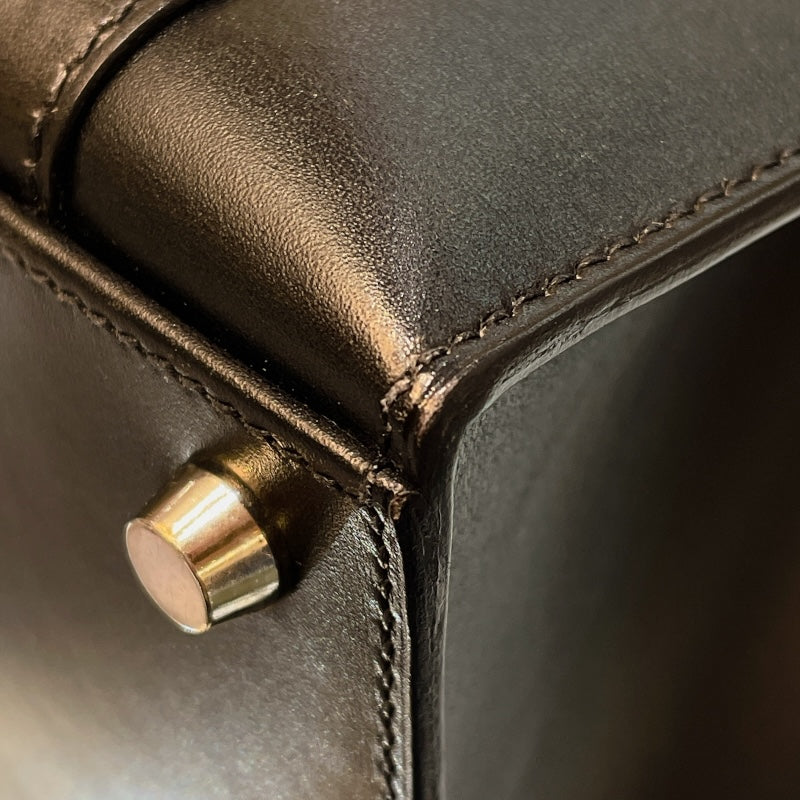 エルメス HERMES ドラッグ32 ブラック シルバー金具 ボックスカーフ ユニセックス ハンドバッグ