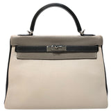 エルメス HERMES ケリー32 □F刻印　(2002年製) トゥルティエールグレー/グレークレア フィヨルド レディース ショルダーバッグ