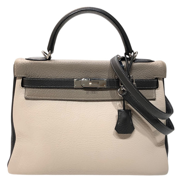 エルメス HERMES ケリー32 □F刻印　(2002年製) トゥルティエールグレー/グレークレア フィヨルド レディース ショルダーバッグ