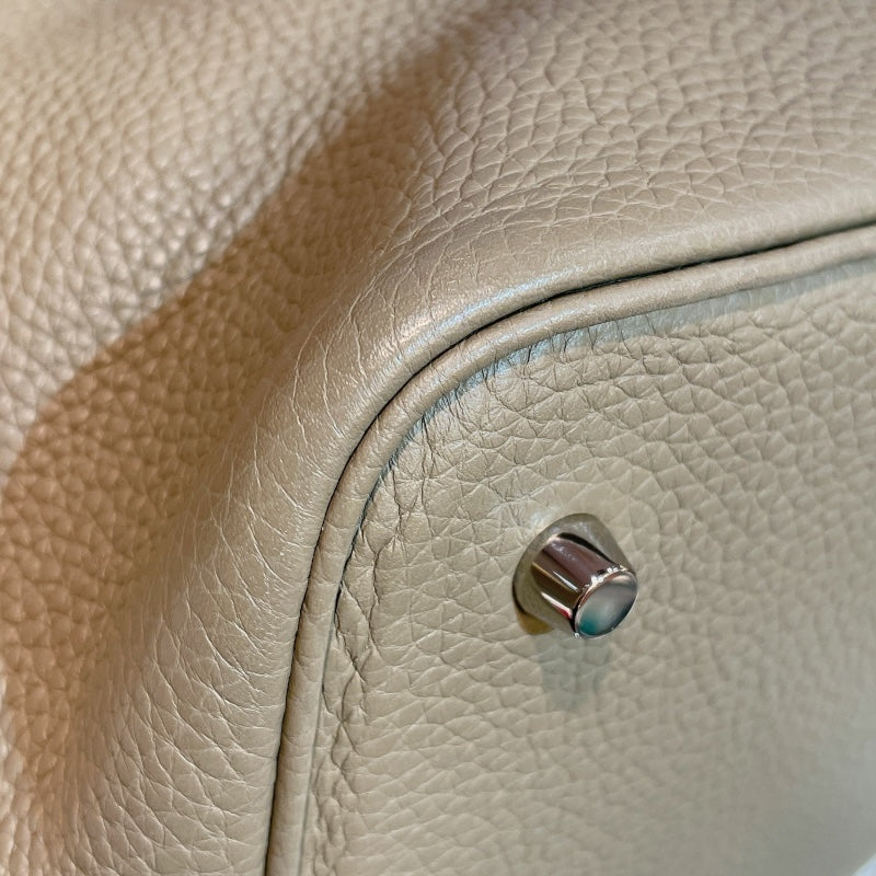 エルメス HERMES ピコタンロックMM X刻（2016年製) セージ シルバー金具 トリヨンクレマンス レディース ハンドバッグ