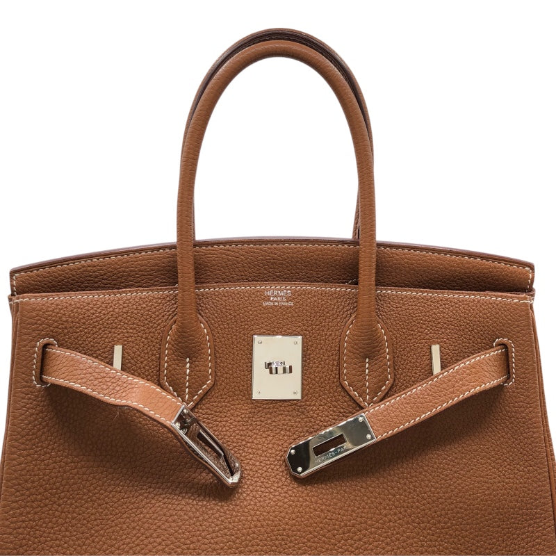 エルメス HERMES バーキン30 □M刻 ゴールド　SV金具 トゴ レディース ハンドバッグ