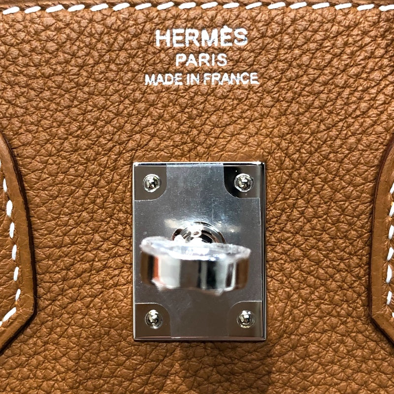 エルメス HERMES バーキン25 W刻印　(2024年製) ゴールド　シルバー金具 トゴ レディース ハンドバッグ
