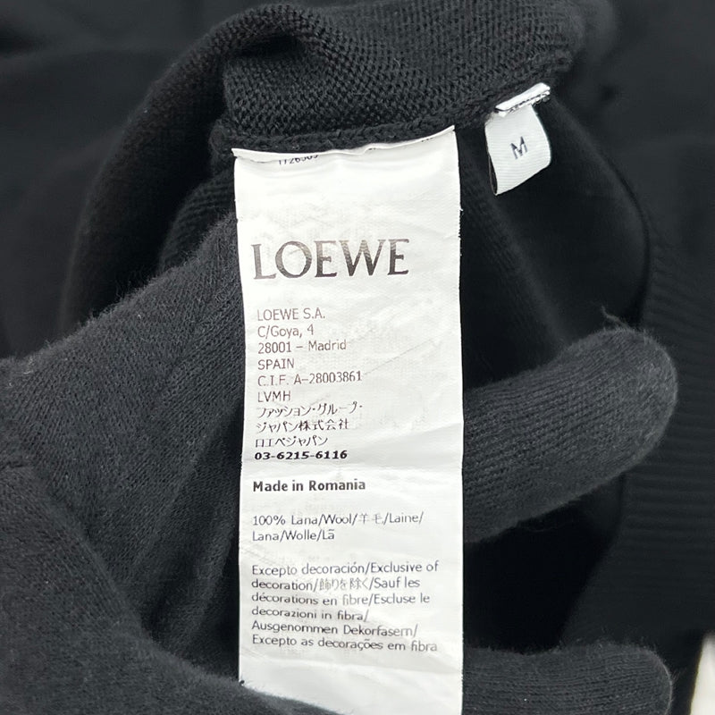 ロエベ LOEWE アナグラム 刺繍ニットカーディガン Q825Y16K04 M ブラック ウール メンズ カーディガン
