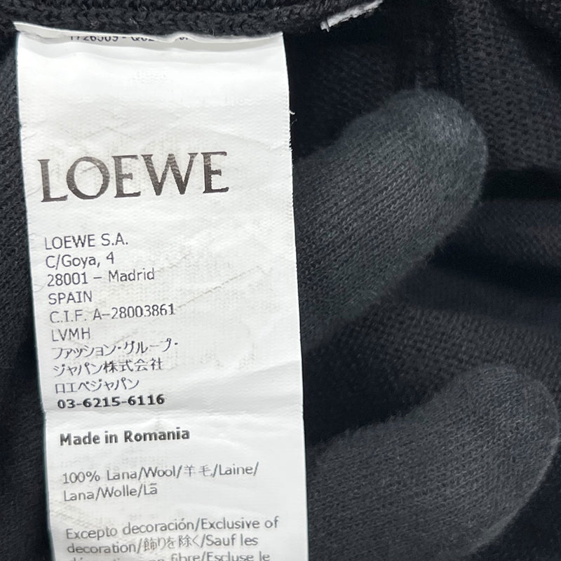 ロエベ LOEWE アナグラム 刺繍ニットカーディガン Q825Y16K04 M ブラック ウール メンズ カーディガン
