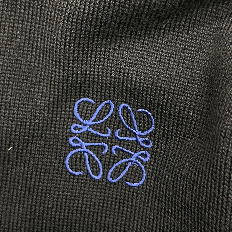ロエベ LOEWE アナグラム 刺繍ニットカーディガン Q825Y16K04 M ブラック ウール メンズ カーディガン
