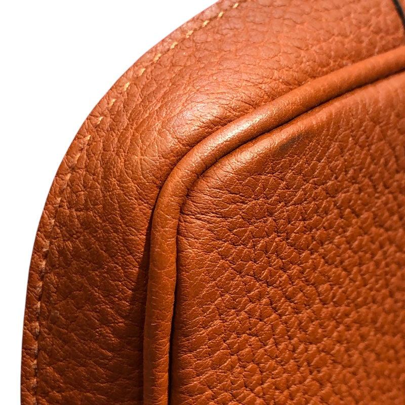 エルメス HERMES ガーデンパーティTPM C刻 レッド・シルバー金具 トワル レディース ハンドバッグ
