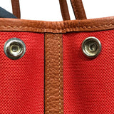 エルメス HERMES ガーデンパーティTPM C刻 レッド・シルバー金具 トワル レディース ハンドバッグ