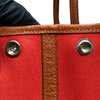 エルメス HERMES ガーデンパーティTPM C刻 レッド・シルバー金具 トワル レディース ハンドバッグ