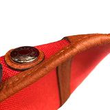 エルメス HERMES ガーデンパーティTPM C刻 レッド・シルバー金具 トワル レディース ハンドバッグ