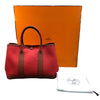 エルメス HERMES ガーデンパーティTPM C刻 レッド・シルバー金具 トワル レディース ハンドバッグ
