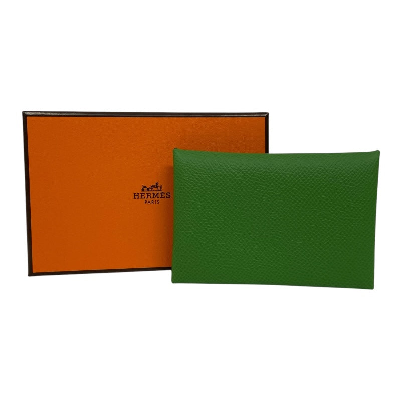エルメス HERMES カルヴィ ヴェルソ B刻印 ベールユッカ×セレスト ヴォーエプソン レディース コインケース