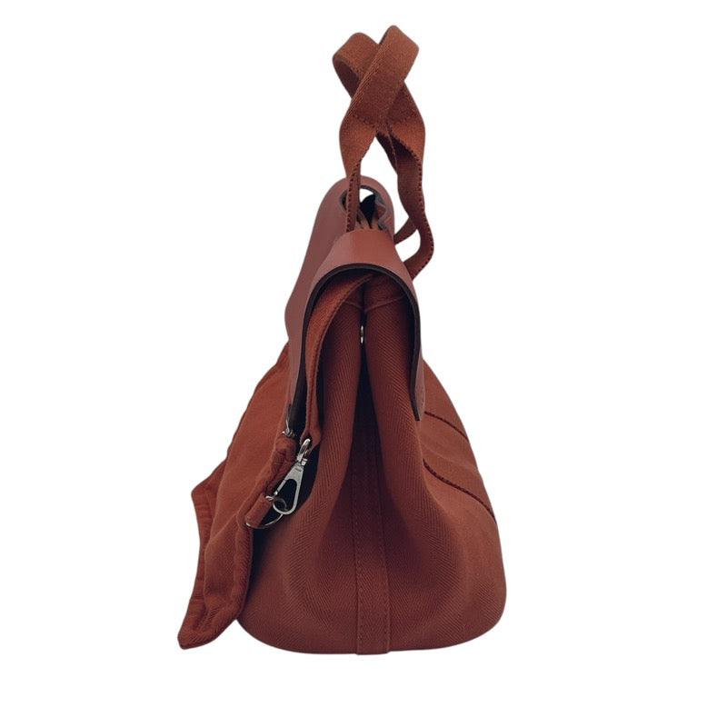 【50％OFF】 HERMES エルメス ヴァルバライソPM トワル・レザー オレンジ バッグ
