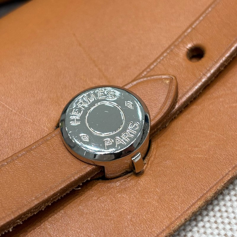 エルメス HERMES エールバッグアドPM  □D刻印 エクリュ×ゴールド SV金具 トワルアッシュ レディース リュック・デイパック