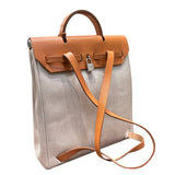 エルメス HERMES エールバッグアドPM  □D刻印 エクリュ×ゴールド SV金具 トワルアッシュ レディース リュック・デイパック