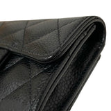 シャネル CHANEL マトラッセ フラップ カードケース AP0214 ブラック　ゴールド金具 キャビアスキン レディース カードケース
