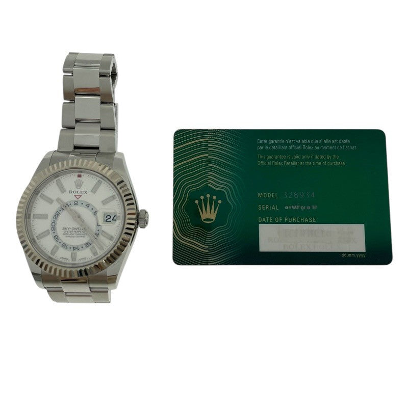 ロレックス ROLEX スカイドゥエラー オイスターブレス 326934 ホワイト K18WG/SS 自動巻き メンズ 腕時計