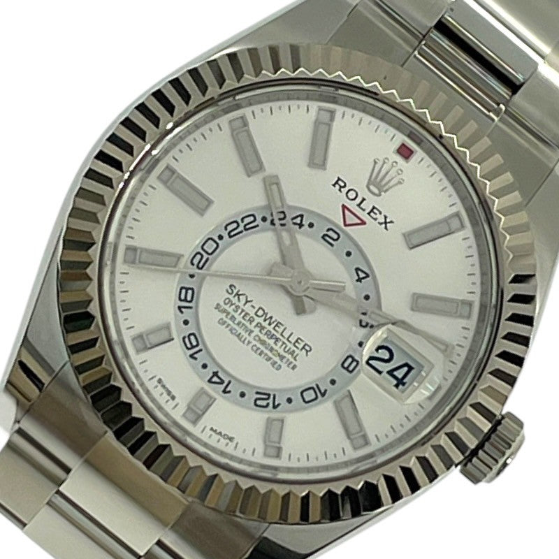 ロレックス ROLEX スカイドゥエラー オイスターブレス 326934 ホワイト K18WG/SS 自動巻き メンズ 腕時計