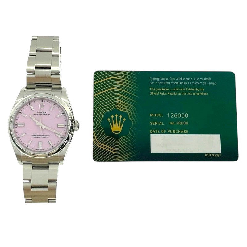 ロレックス ROLEX オイスターパーペチュアル36 キャンディーピンク 126000 キャンディーピンク SS 自動巻き メンズ 腕時計