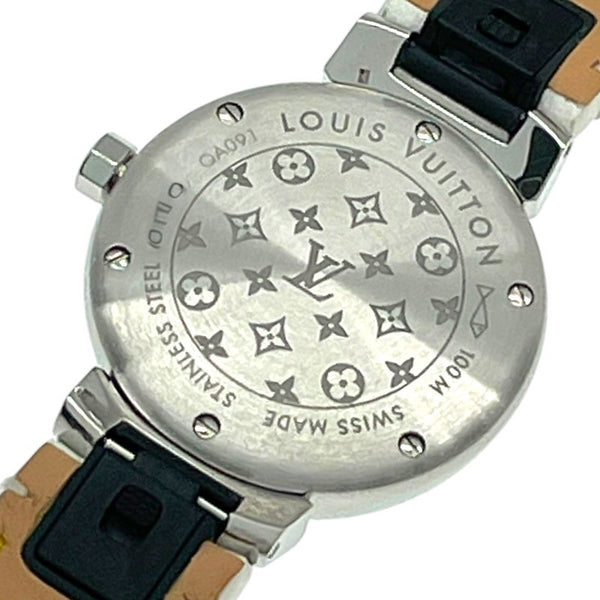 ルイ・ヴィトン LOUIS VUITTON タンブール ニューウェーブ QA091 ホワイト SS/革ベルト レディース 腕時計