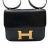 エルメス HERMES コンスタンス3ミニ Z刻 ブラック・ゴールド金具 ボックスカーフ レディース ショルダーバッグ