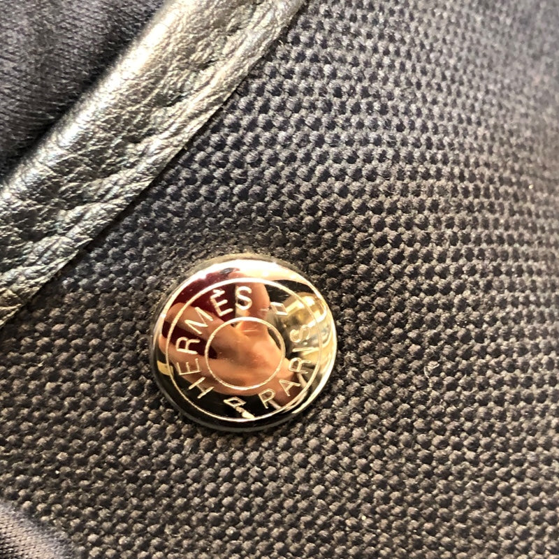 エルメス HERMES ガーデンパーティPM Y刻印(2020年製） ブラック シルバー金具 トワル/ネゴンダ ユニセックス ハンドバッグ