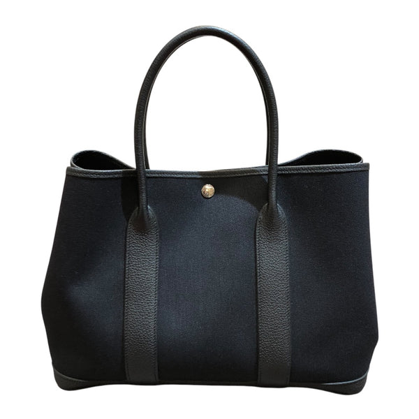 エルメス HERMES ガーデンパーティPM Y刻印(2020年製） ブラック シルバー金具 トワル/ネゴンダ ユニセックス ハンドバッグ