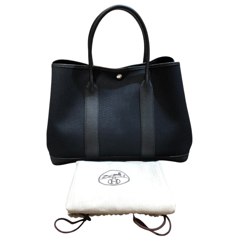 エルメス HERMES ガーデンパーティPM Y刻印(2020年製） ブラック シルバー金具 トワル/ネゴンダ ユニセックス ハンドバッグ