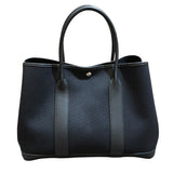 エルメス HERMES ガーデンパーティPM Y刻印(2020年製） ブラック シルバー金具 トワル/ネゴンダ ユニセックス ハンドバッグ