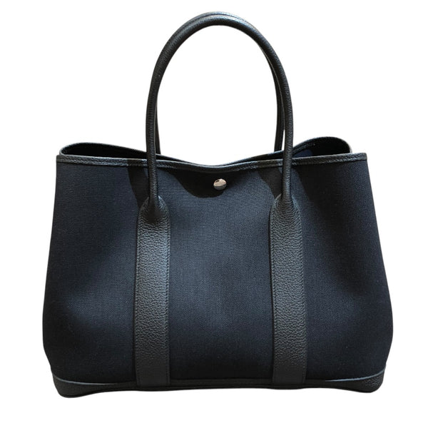 エルメス HERMES ガーデンパーティPM Y刻印(2020年製） ブラック シルバー金具 トワル/ネゴンダ ユニセックス ハンドバッグ