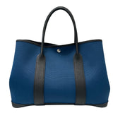 エルメス HERMES ガーデンパーティPM D刻印 ネイビー トワル　キャンバス/レザー ユニセックス ハンドバッグ