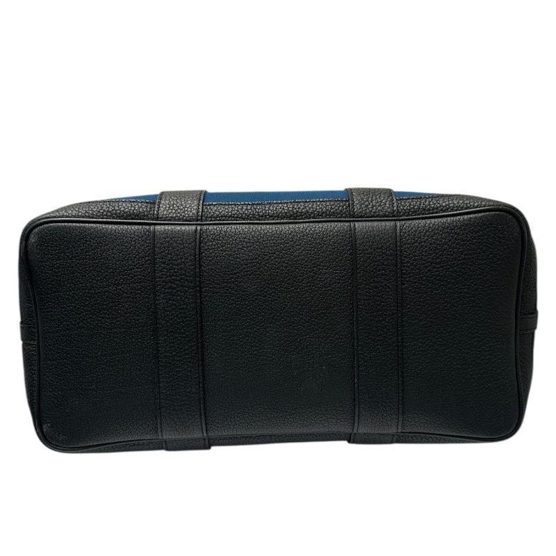 エルメス HERMES ガーデンパーティPM D刻印 ネイビー トワル　キャンバス/レザー ユニセックス ハンドバッグ