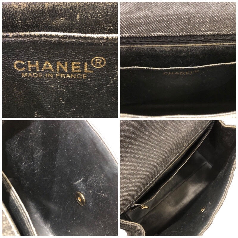 シャネル CHANEL ワンハンドバッグ ブラック デニム レディース ハンドバッグ