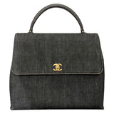 シャネル CHANEL ワンハンドバッグ ブラック デニム レディース ハンドバッグ