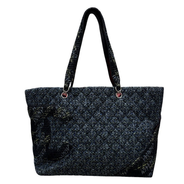 シャネル CHANEL カンボンライン トート ラージ A25170 ブラック・ブルー・グリーン ツイード レディース ハンドバッグ