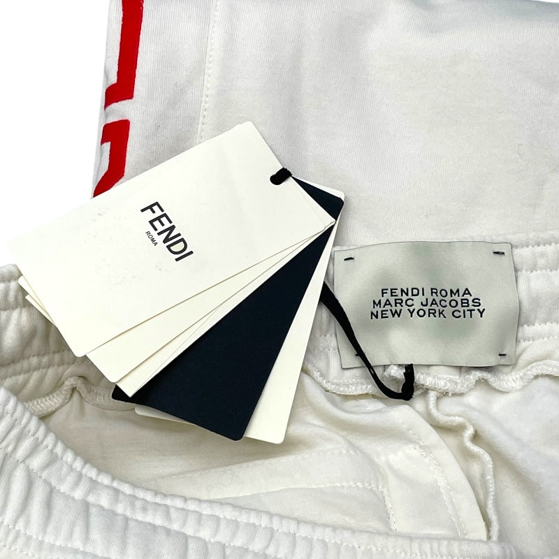 フェンディ FENDI サイドロゴスウェットパンツ FB0882 ホワイト コットン メンズ パンツ