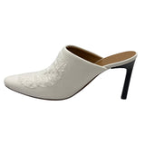 ロエベ LOEWE リップドデニムミュール 37 562201 ホワイト デニム/レザー レディース ミュール